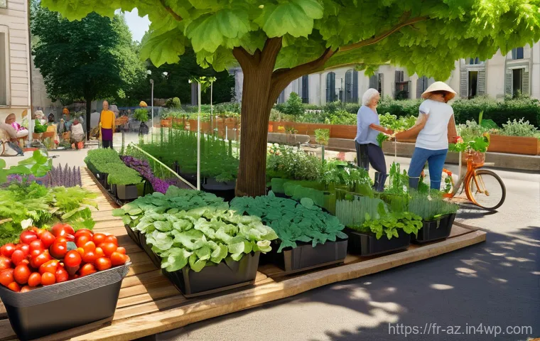 도시 내 생물다양성 증진의 사회적 영향 - Prompt 1: A Lively Parisian Community Garden** 도시 내 생물다양성 증진의 사회적 영향 - Prompt 1: A Lively Parisian Community Garden**