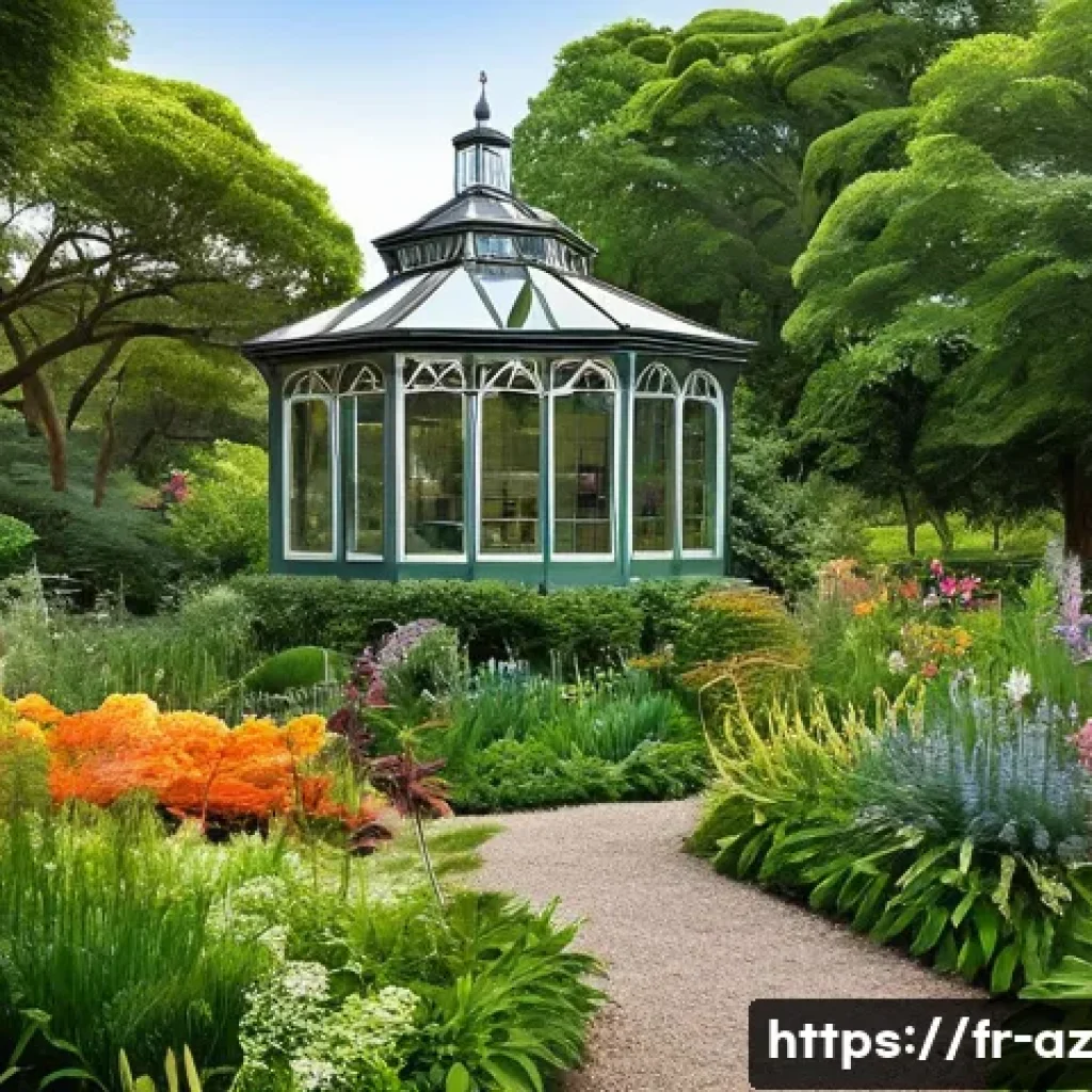 도시 식물원 운영 및 생물다양성 교육 - **Prompt 1: "A breathtaking, verdant urban botanical garden, showcasing a diverse collection of exot...