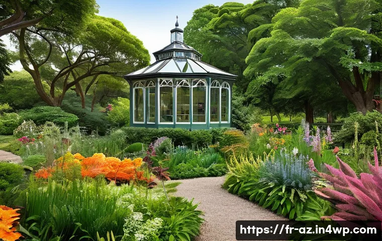 도시 식물원 운영 및 생물다양성 교육 - **Prompt 1: "A breathtaking, verdant urban botanical garden, showcasing a diverse collection of exot...