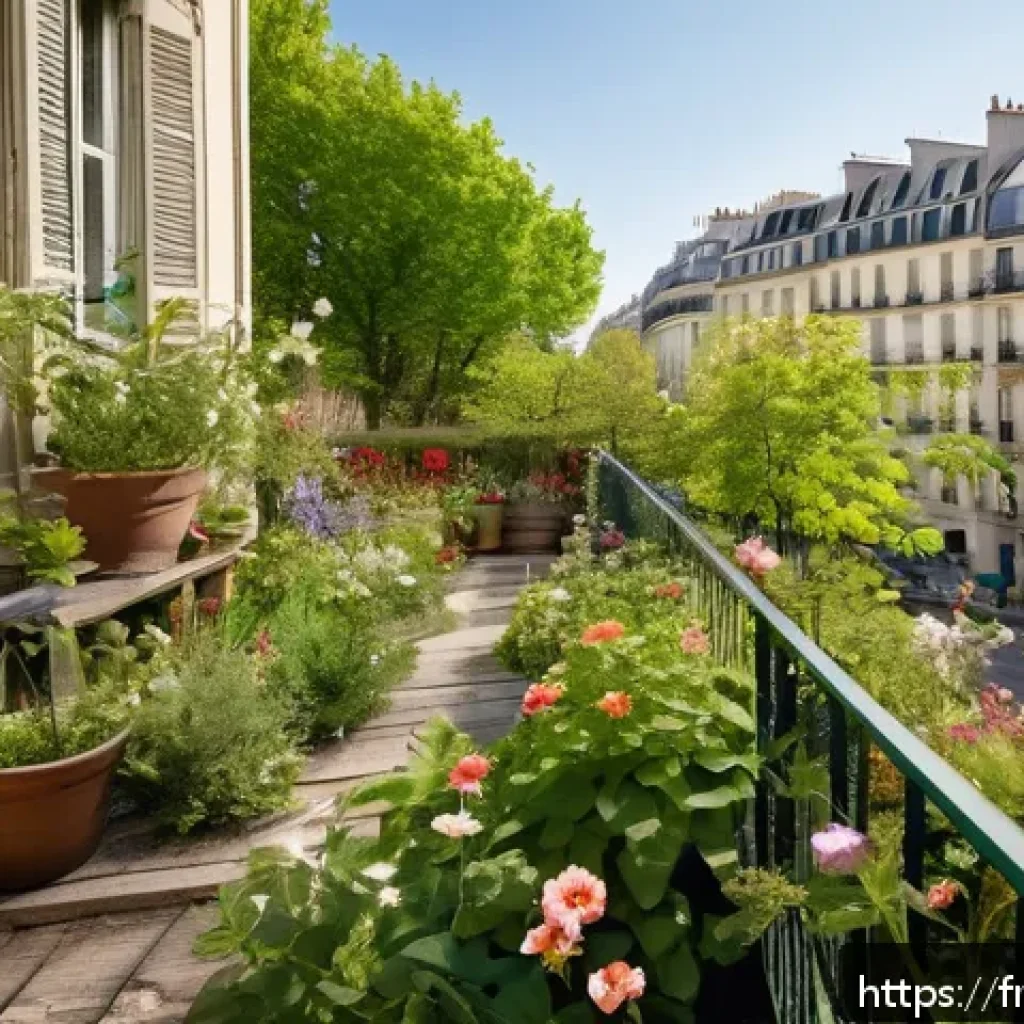 도시 생물다양성을 위한 시민 과학 프로젝트 - A vibrant urban garden scene in a Parisian neighborhood during springtime, featuring a variety of na...